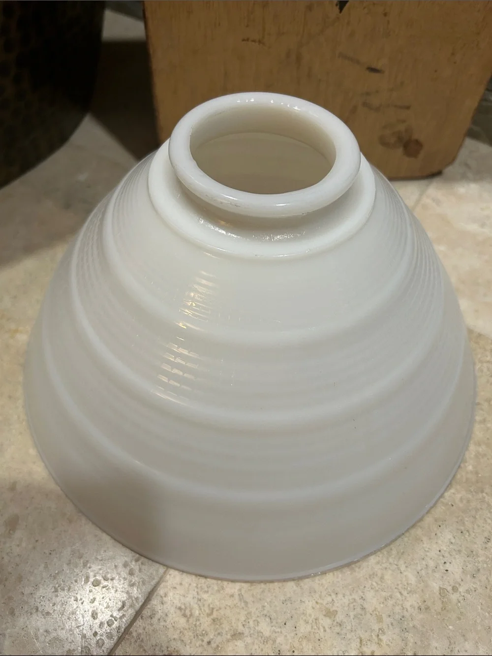 Vintage Large Milk Glass Diffuser Reflector Lamp Shade 10